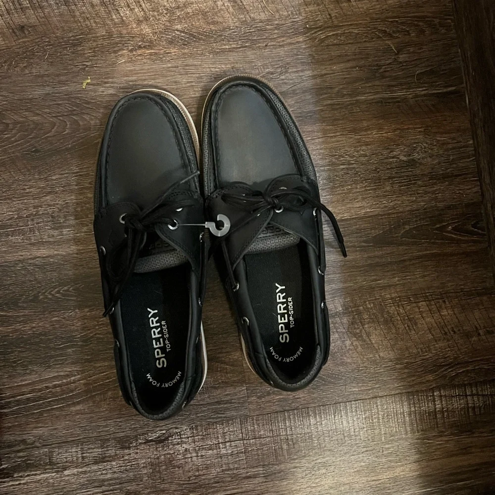 Sperry Men's Black and Gray Boat Shoes